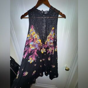 NWOT - Free People Intimately Black Lace Floral Dress